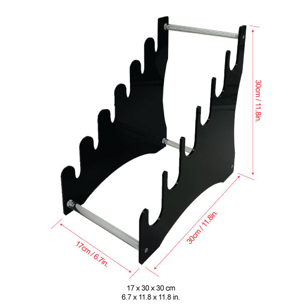 Black Acrylic Table Top Display Stand for 6 Knives
