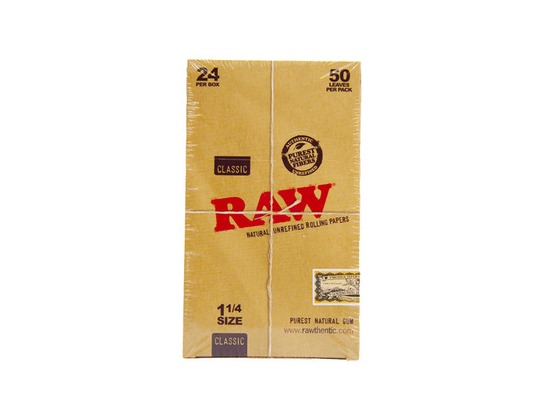 Raw classic natural unrefined rolling papers 1 1/4size