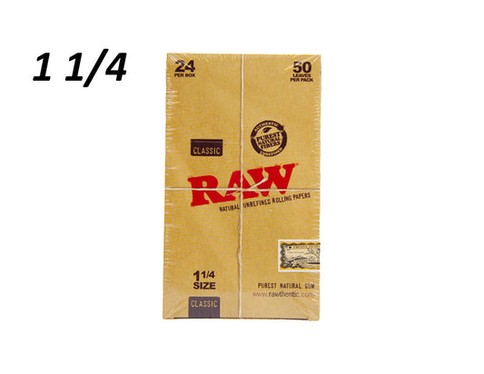 Raw classic natural unrefined rolling papers 1 1/4size