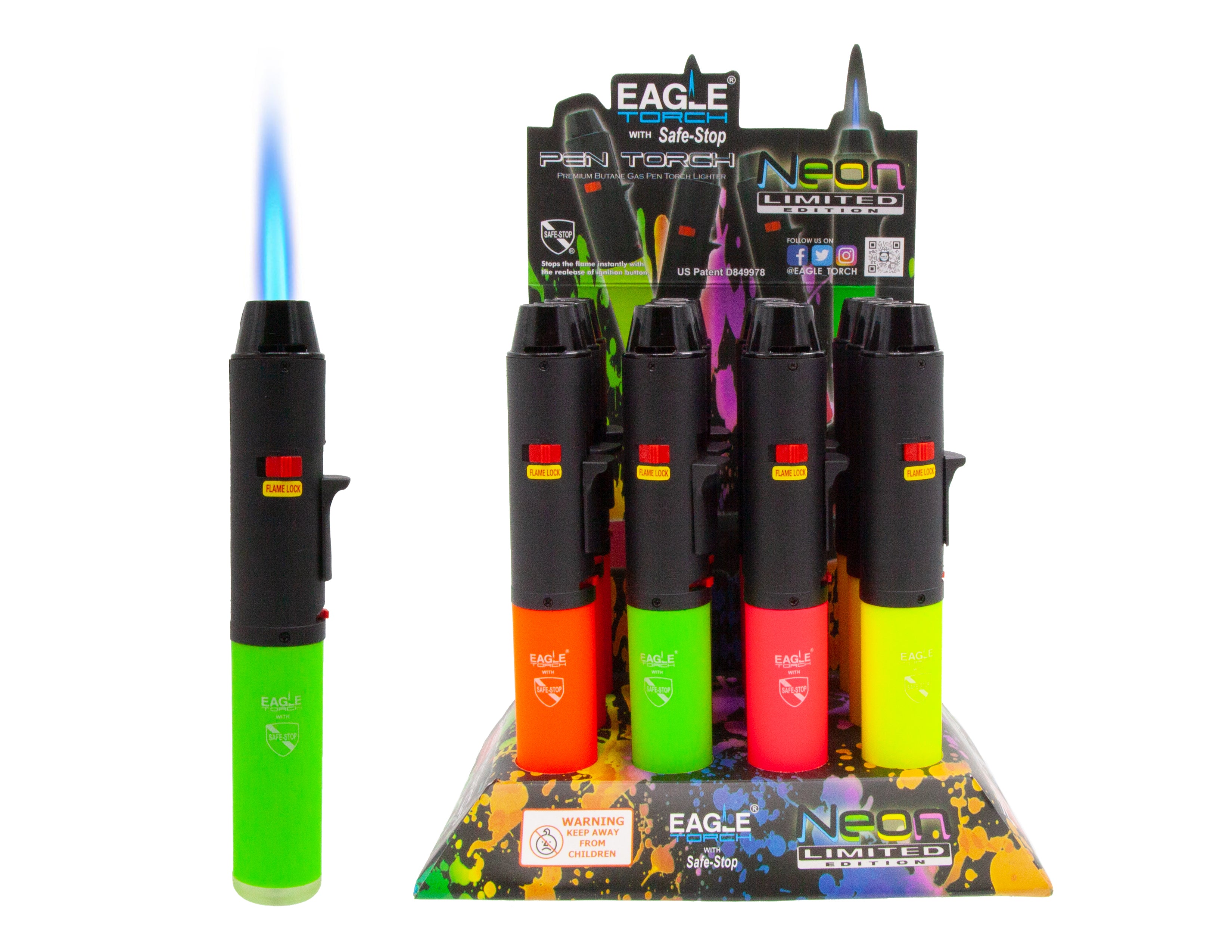 Neon Torch Eagle Pen Torch Neon Lighter_PT132N – Polar Imports Canada