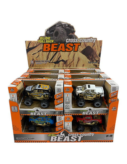 Glide Pull Back BEAST Toy Vehicles